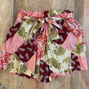 CIDER Boho Paisley Patchwork Shorts